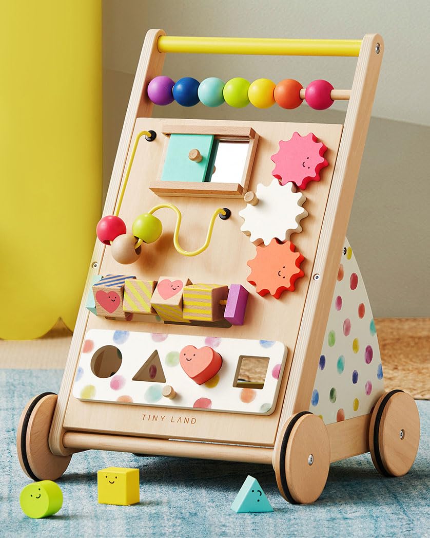 Tiny Land Wooden Baby Walker with Adjustable Speed,