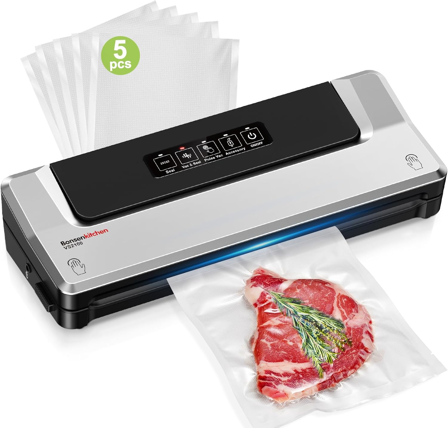 Bonsenkitchen Vacuum Sealer Machine, Compact Food Sealer for