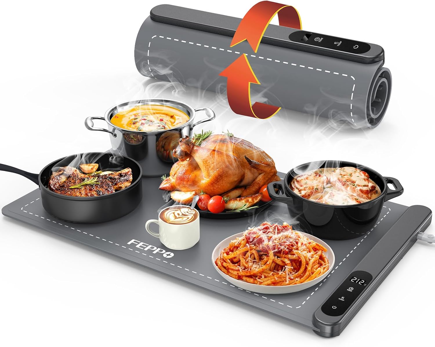 FEPPO Food Warming Mat, Upgrade High-tech Heating System,