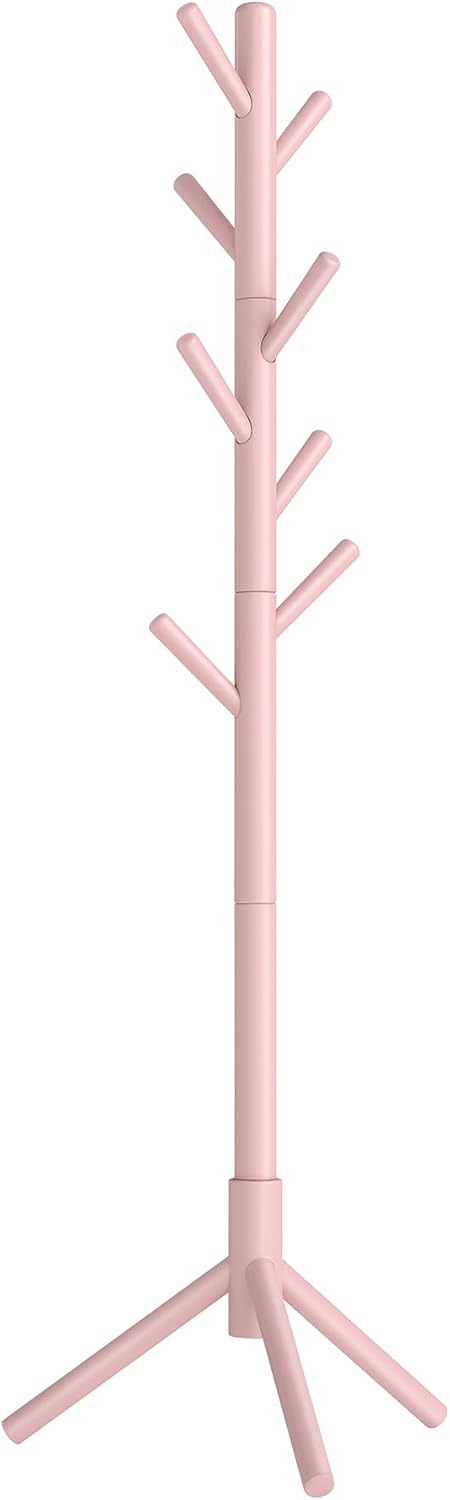 VASAGLE Solid Wood Coat Rack, Free Standing Tree-Shaped