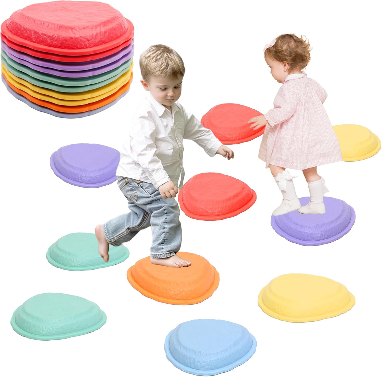 Balance Stepping Stones for Kids 5pcs Non-Slip River
