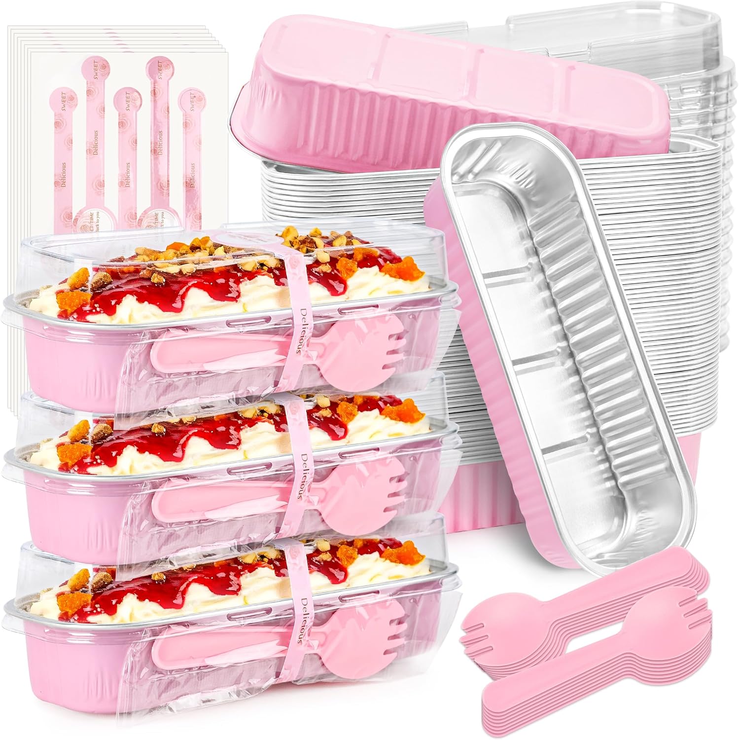 Mini Cake Pans with Lids and Spoons, 60