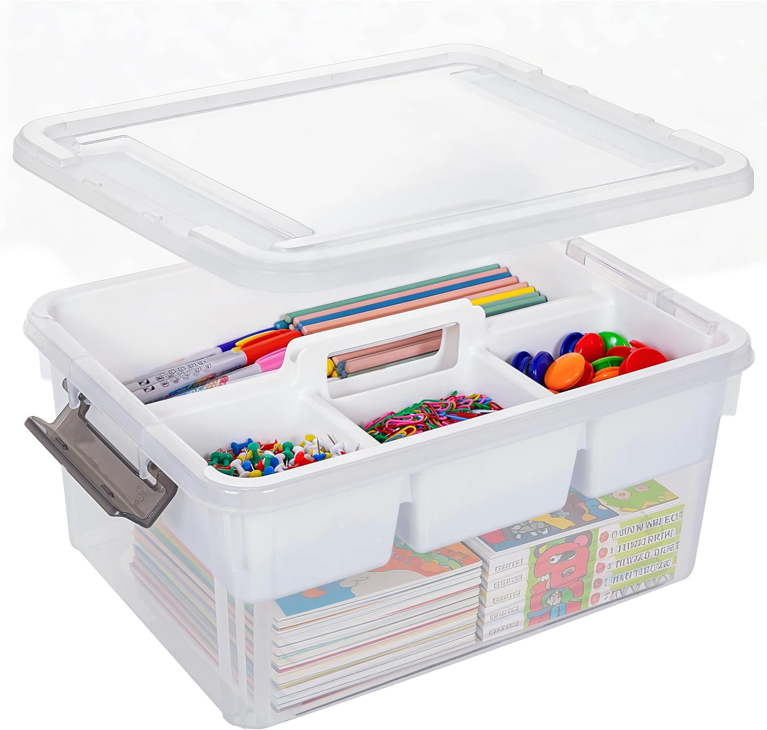 Citylife 17 QT Plastic Storage Bins Clear Storage