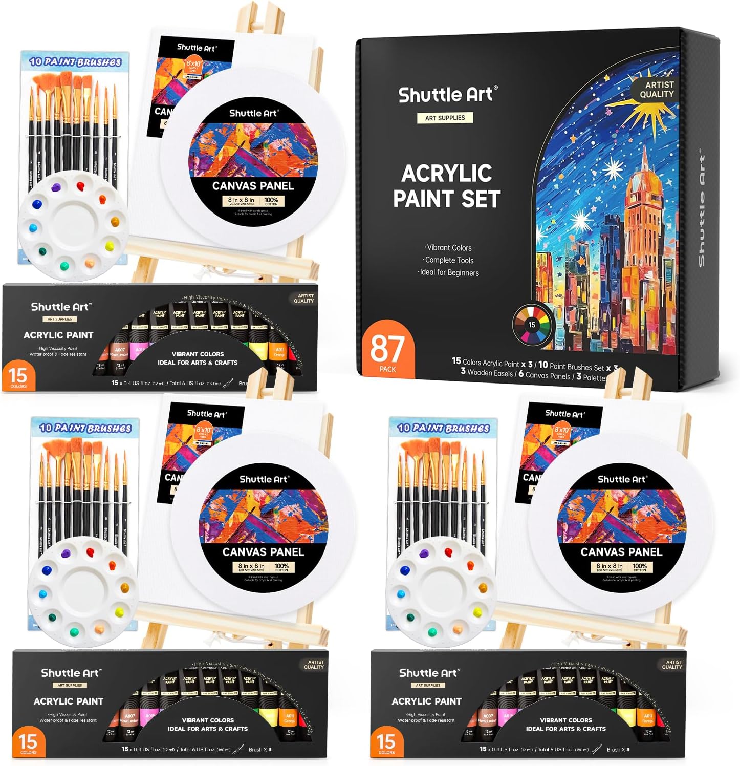 Shuttle Art 87 Pack Acrylic Painting Kit, Paint