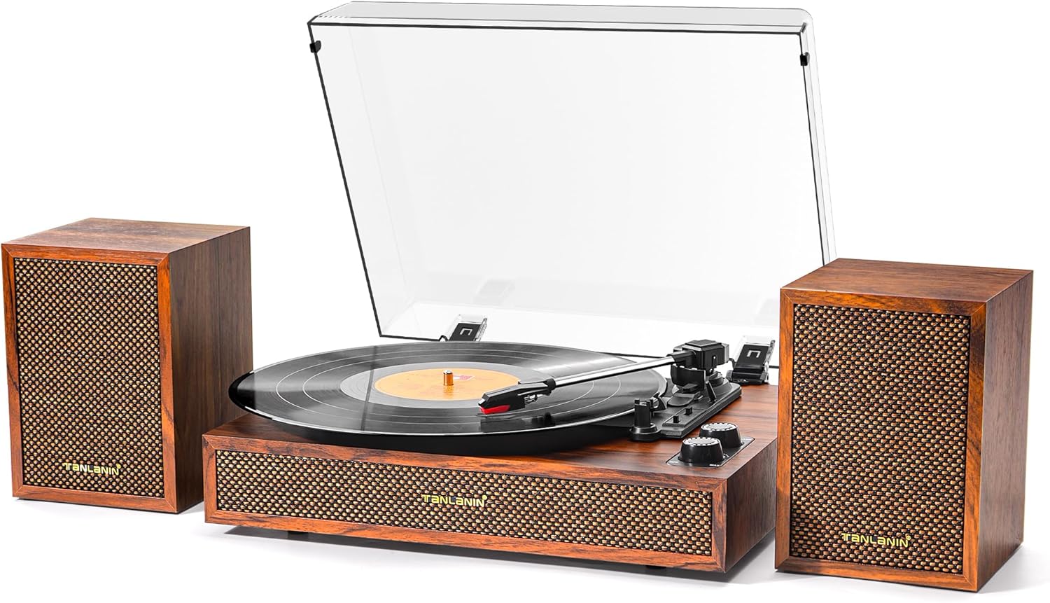 Vinyl Record Player with External Speakers, 3 Speed