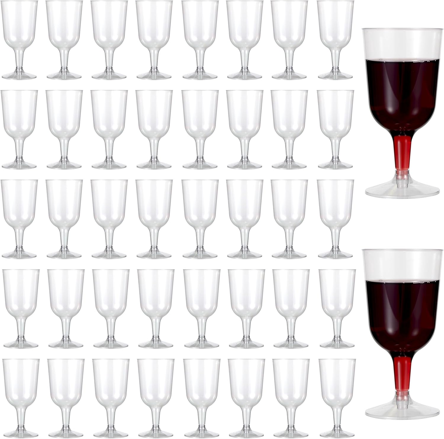 MATANA 96 Clear Plastic Wine Glasses with Stem
