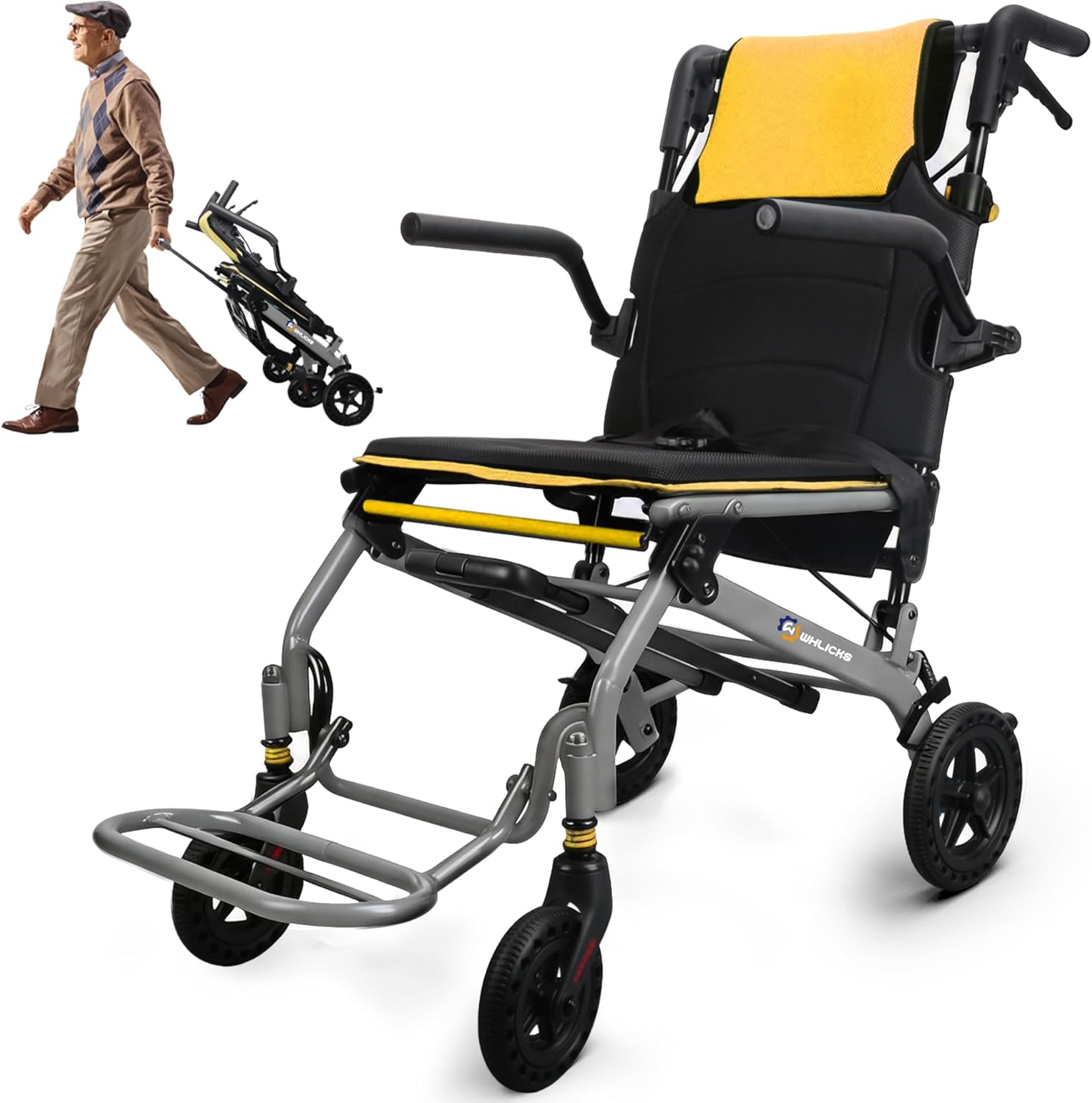 Wheelchairs for Adults Transport Chair Lightweight Foldable with