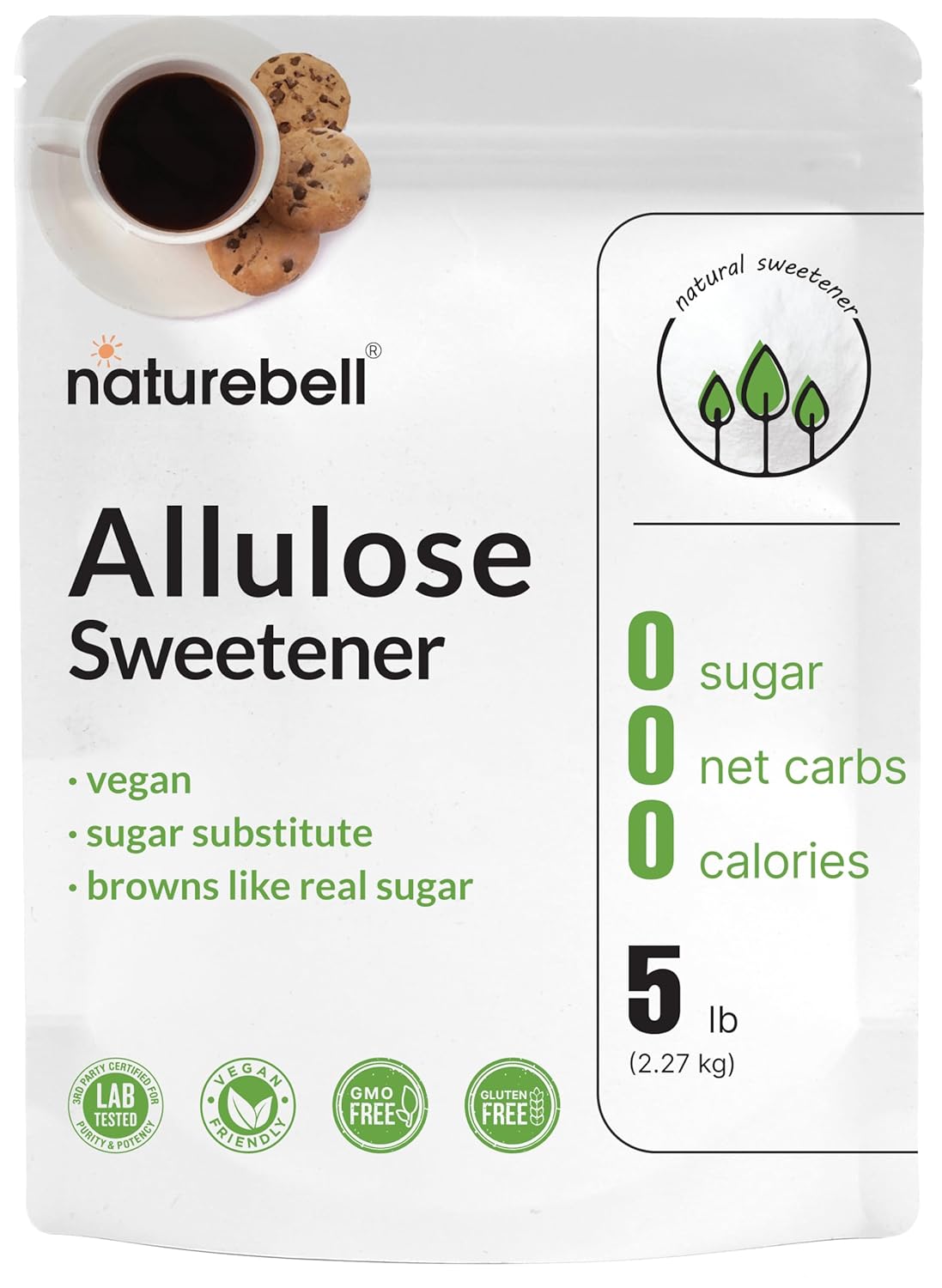NatureBell Allulose Sweetener, 5 Lbs, Keto & Vegan-Friendly