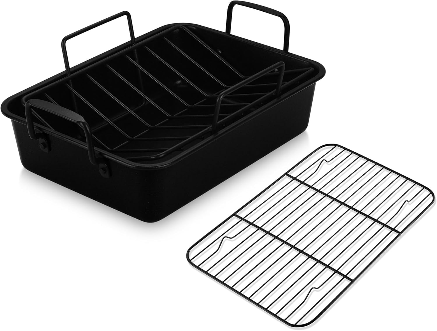 E-far Roasting Pan with Racks, Small Stainless Steel
