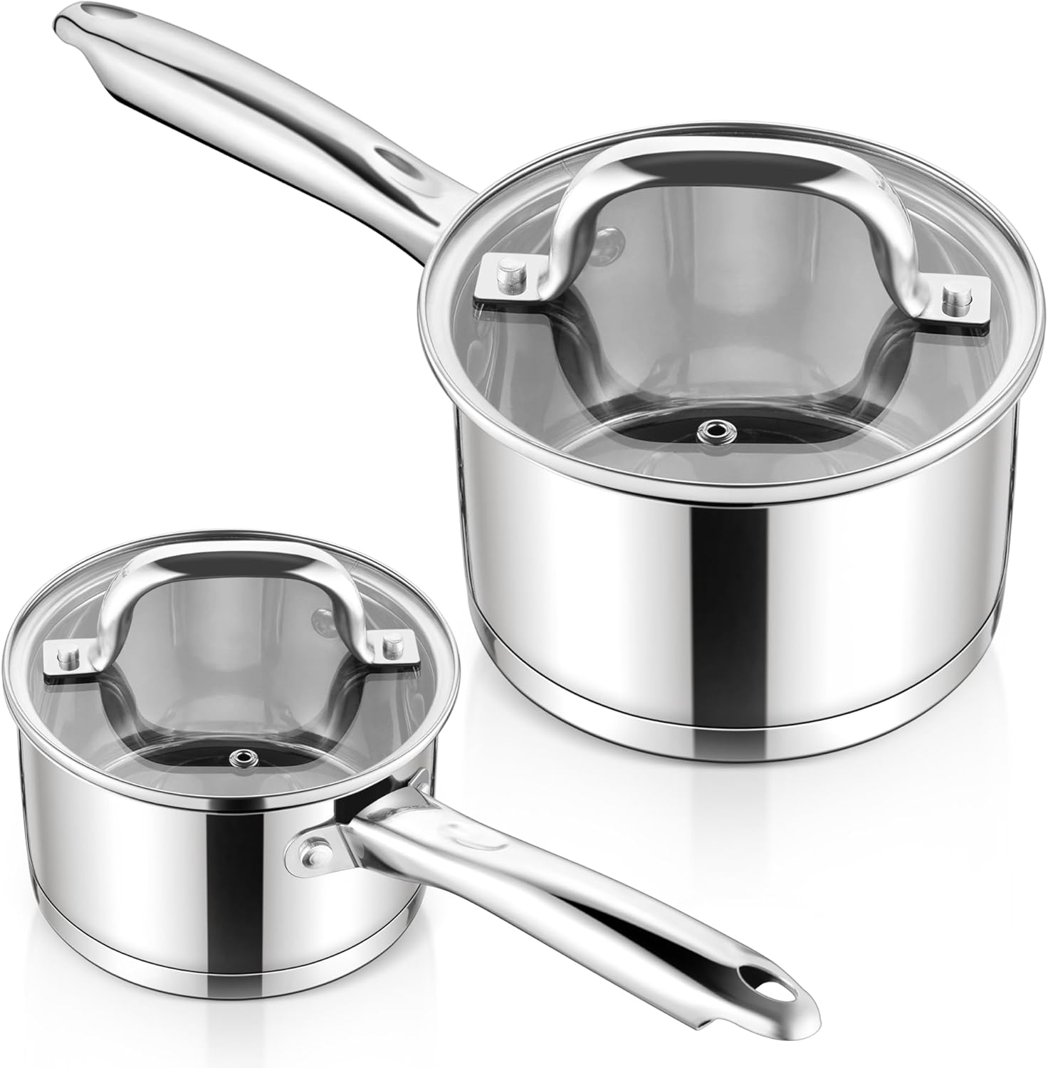 E-far Stainless Steel Saucepan with Lid Set -