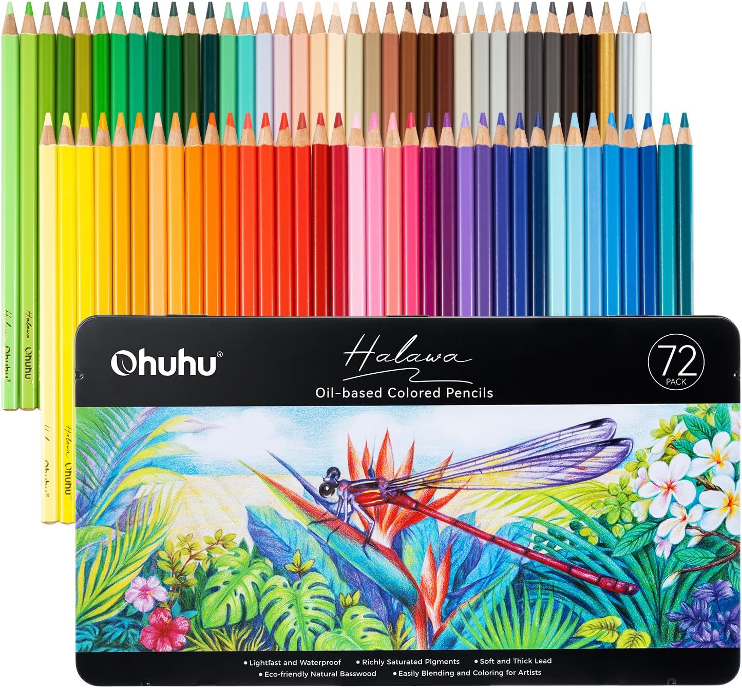 Ohuhu Colored Pencils: 72 Oil-based Drawing Pencils for