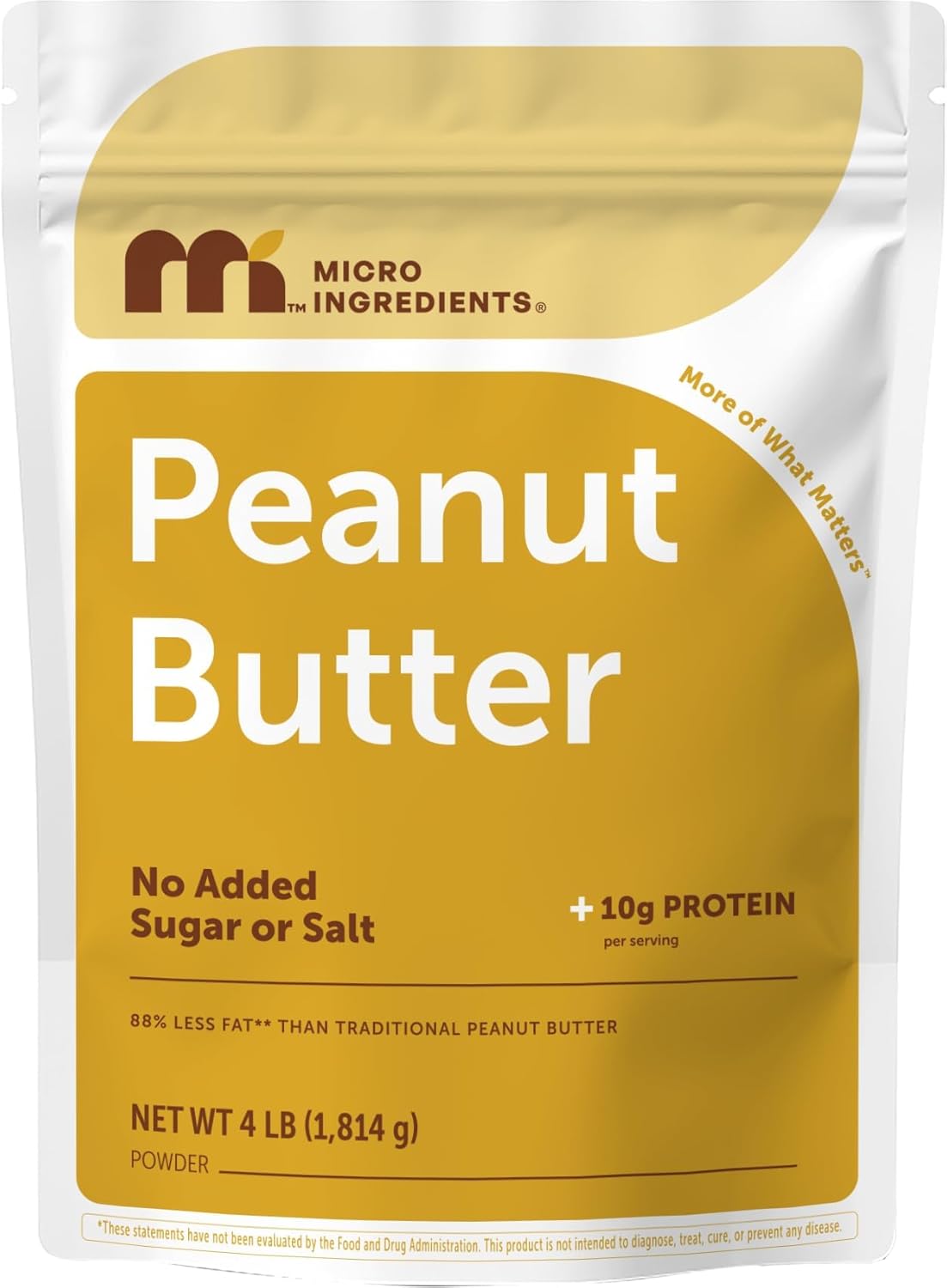 Micro Ingredients Pure Peanut Butter Powder, 4 lb