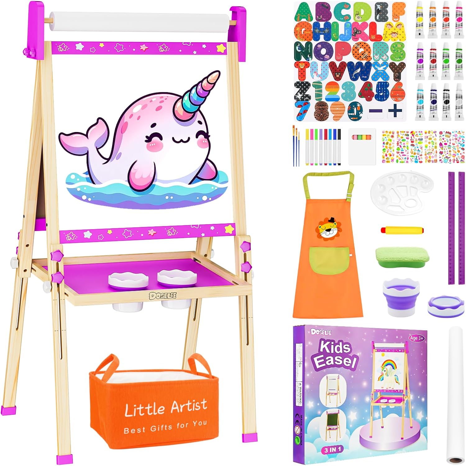 Easel for Kids Toys,Toddler Art Easel with Art