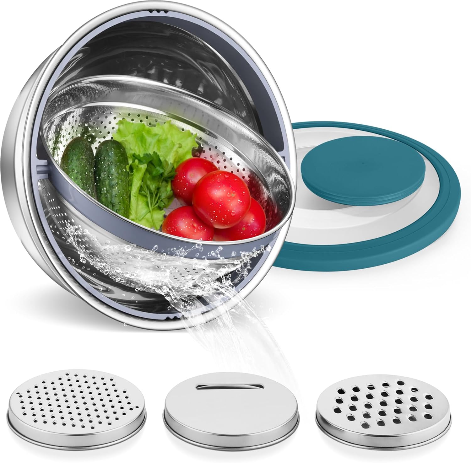 E-far Colander with Mixing Bowl Set, 4-1 Stainless