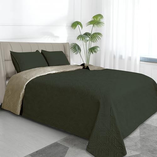 Easy-Going King Size Reversible Quilt Set with 1