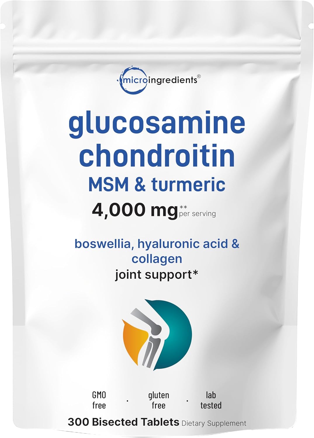 Micro Ingredients Glucosamine Chondroitin MSM and Turmeric Supplement,