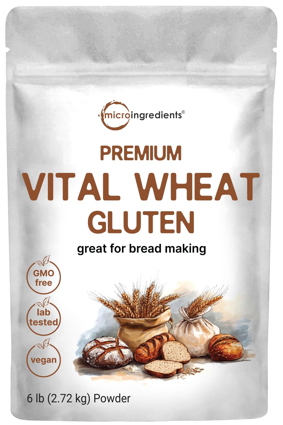Premium Vital Wheat Gluten, 6lbs Powder | Great