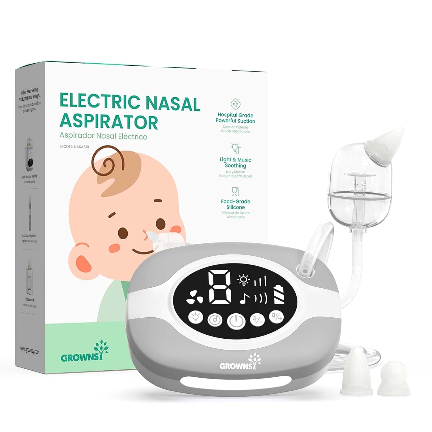 GROWNSY Electric Nose Suction for Baby, Hospital-Grade Nasal