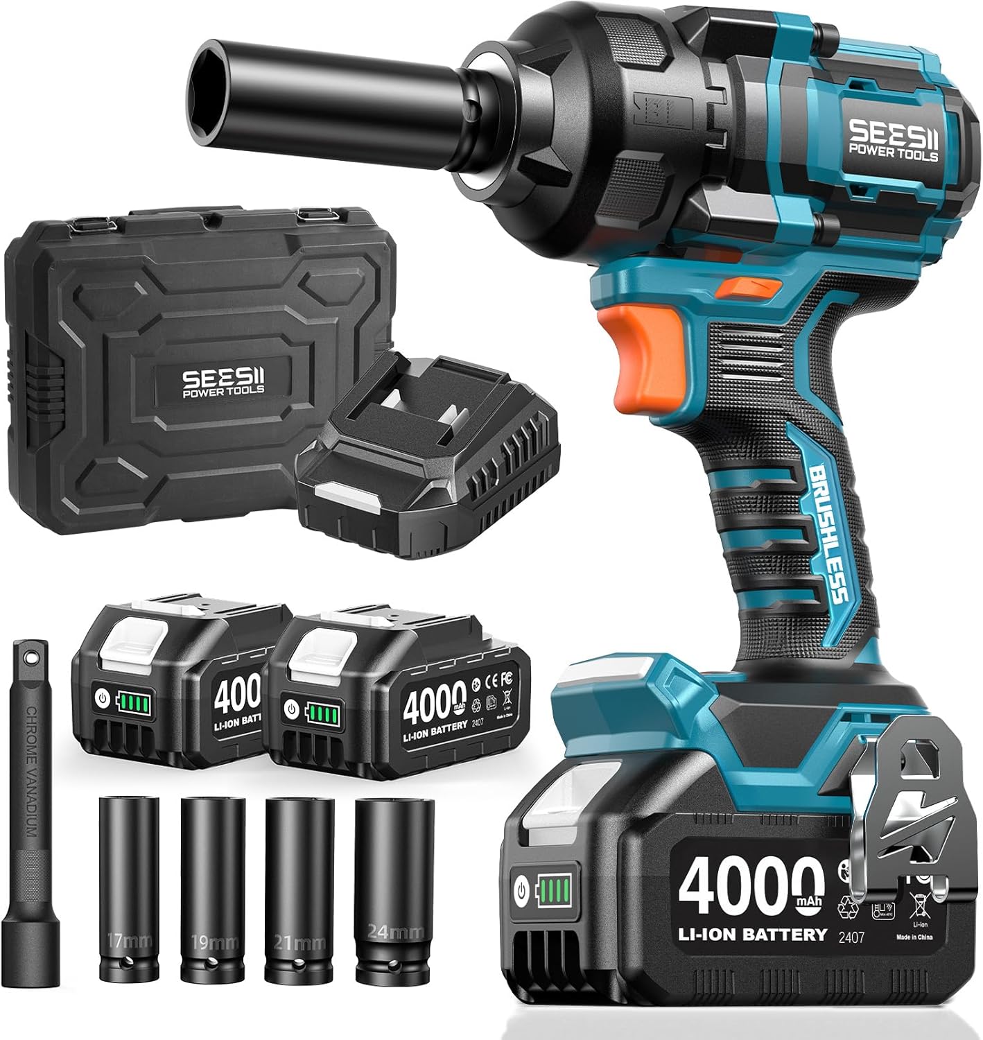 Seesii Cordless Impact Wrench, 886 Ft-lbs (1200 N.m)