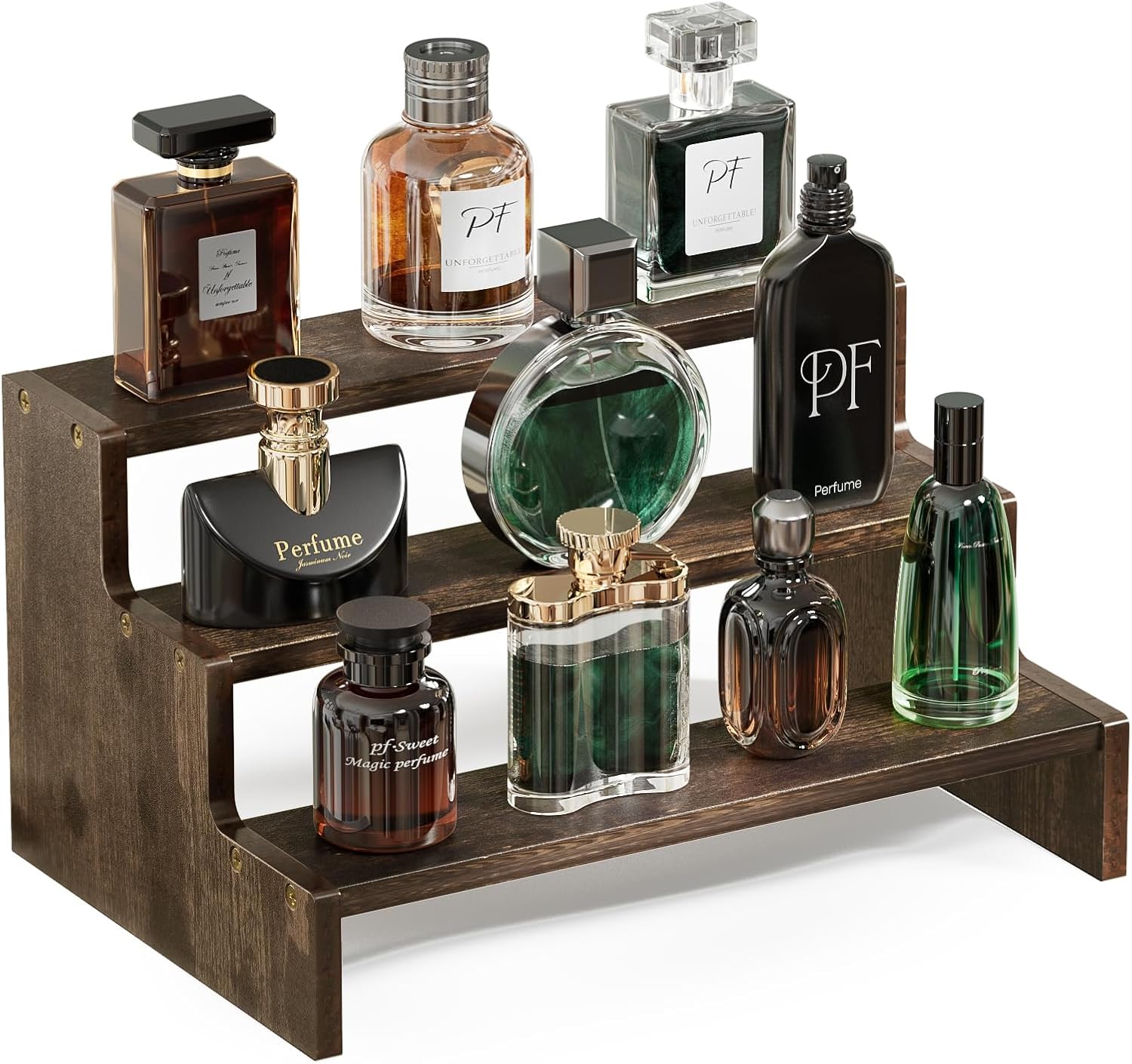 ProCase Wooden Cologne Organizer for Men, 3 Tier