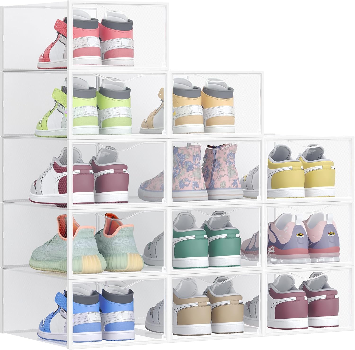SONGMICS Shoe Boxes, Shoe Storage Organizers Rack for