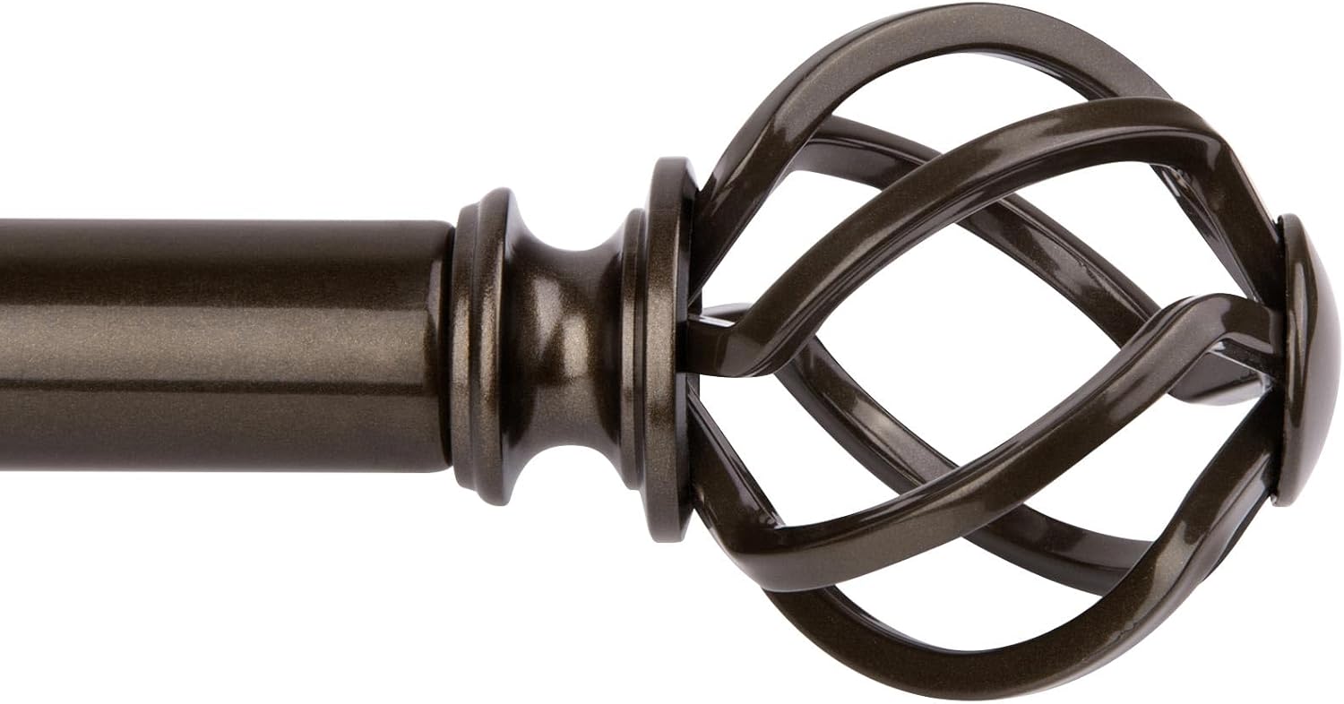KAMANINA Bronze Curtain Rod for Windows 66 to