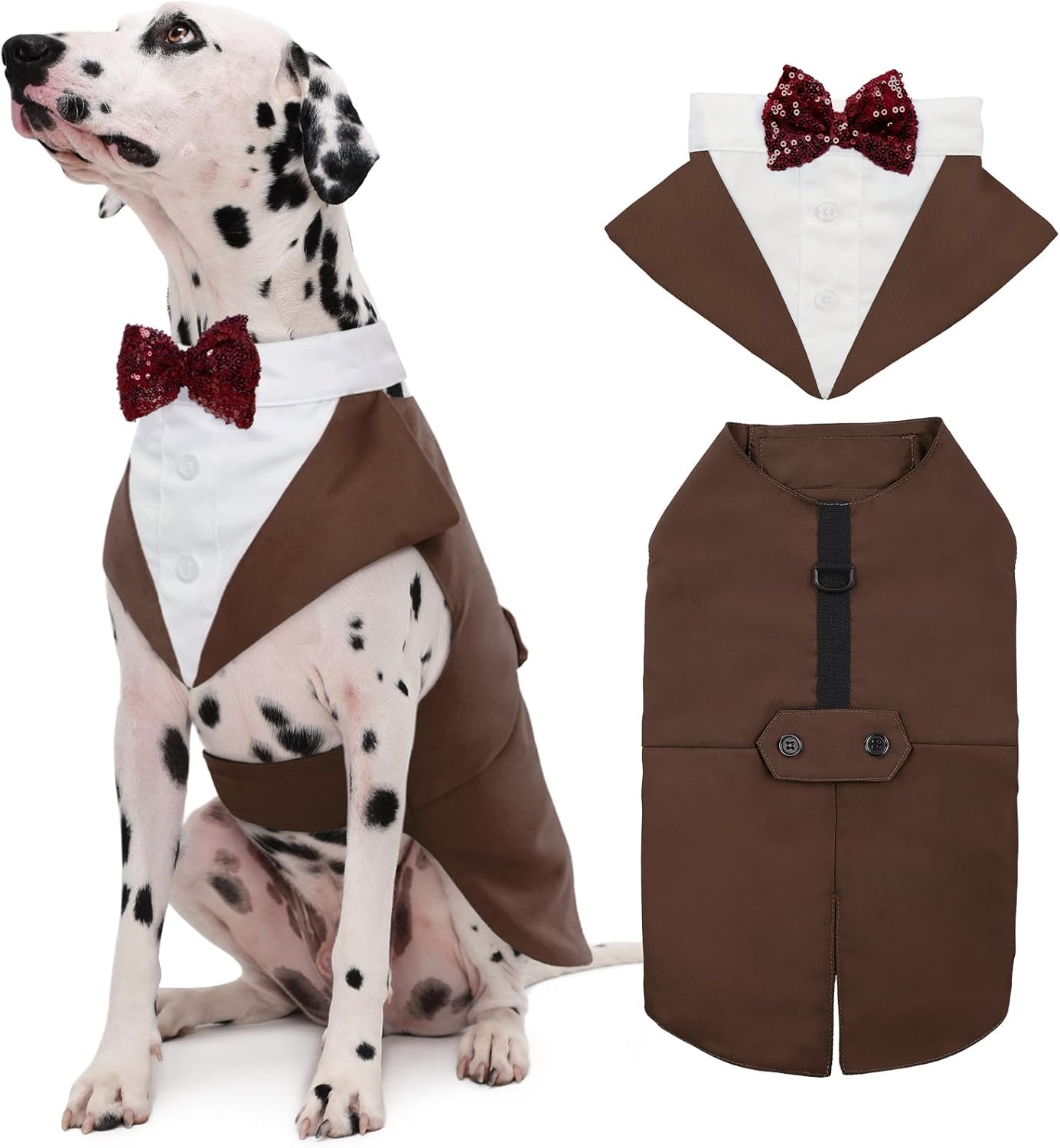 Kuoser Dog Tuxedo Suit and Bandana Set, Formal