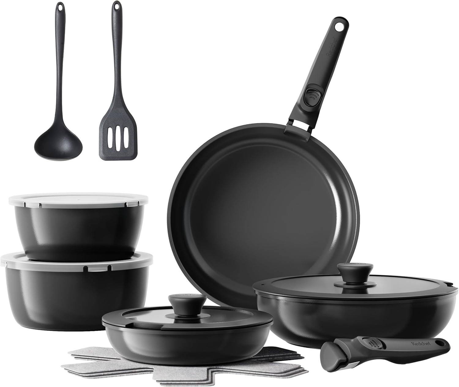 Redchef 16pcs Ceramic Pots and Pans Set Non