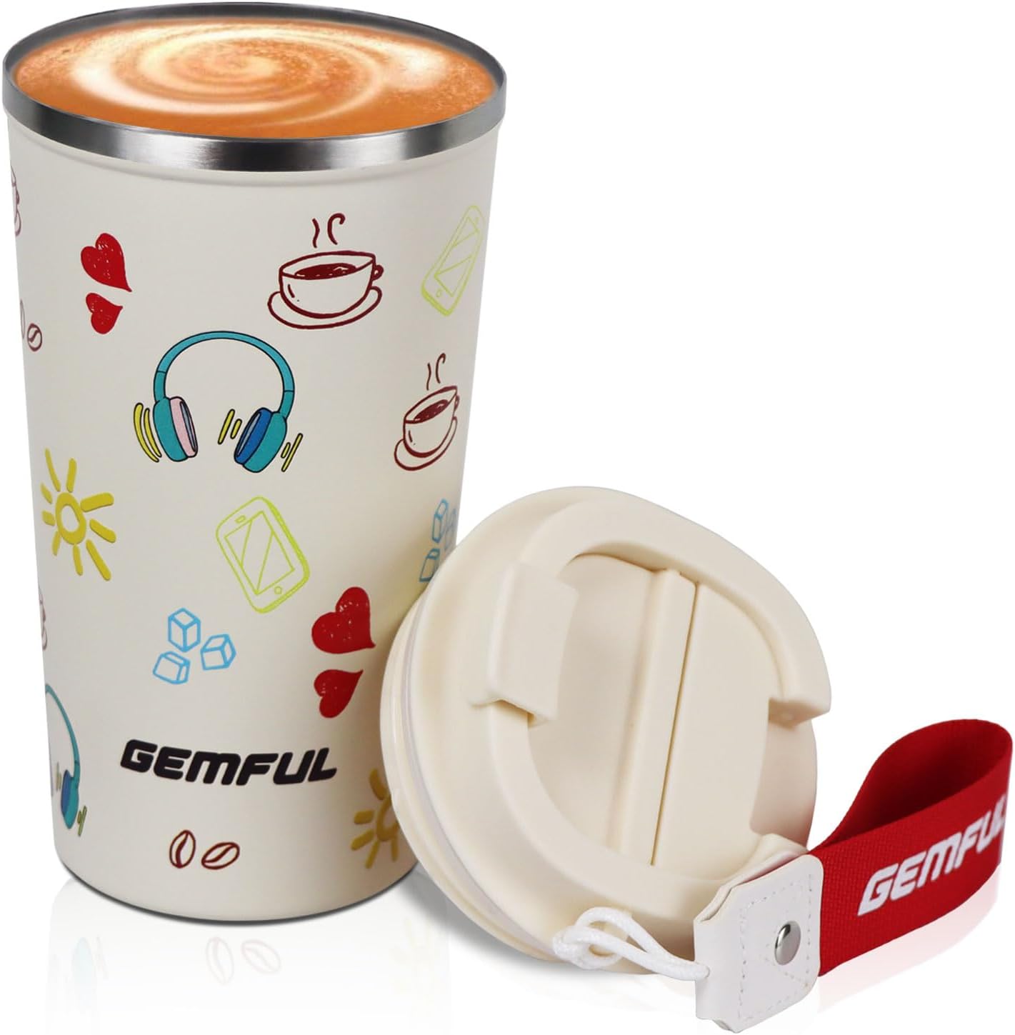 GEMFUL Spill Proof Leak Proof Coffee Travel Mug