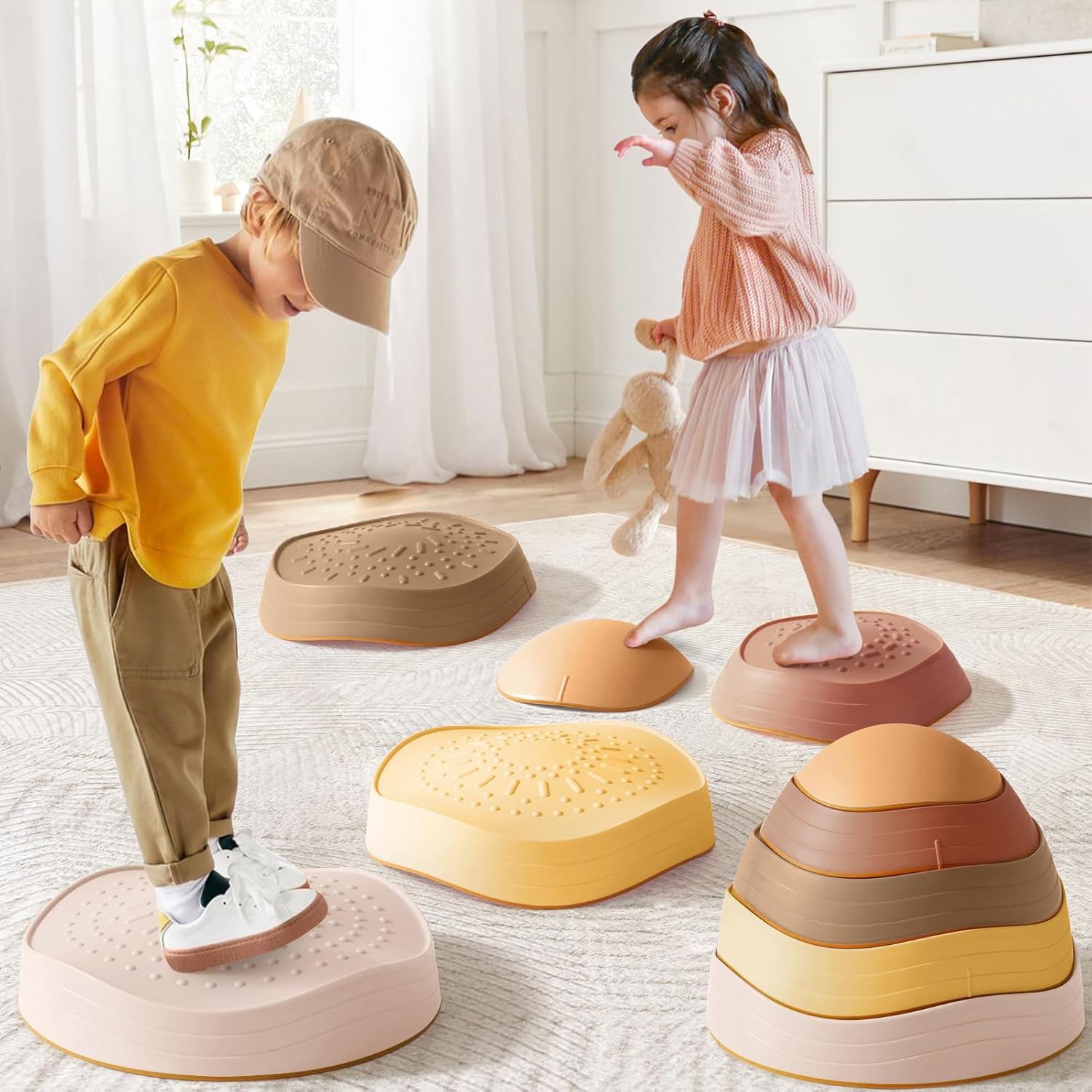 Tiny Land Stepping Stones for Kids, 5pcs Non-Slip