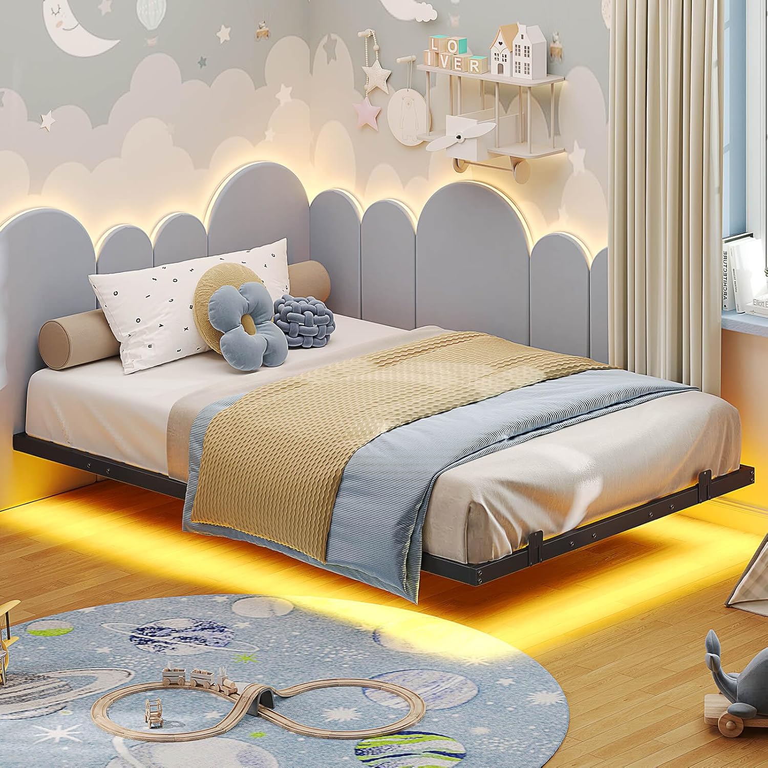 Hasuit Floating Bed Frame Twin XL Size with