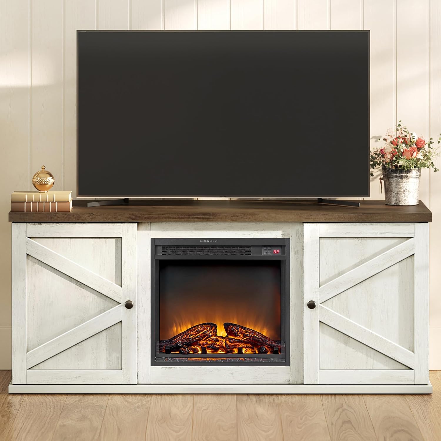 VASAGLE Fireplace TV Stand for TVs up to