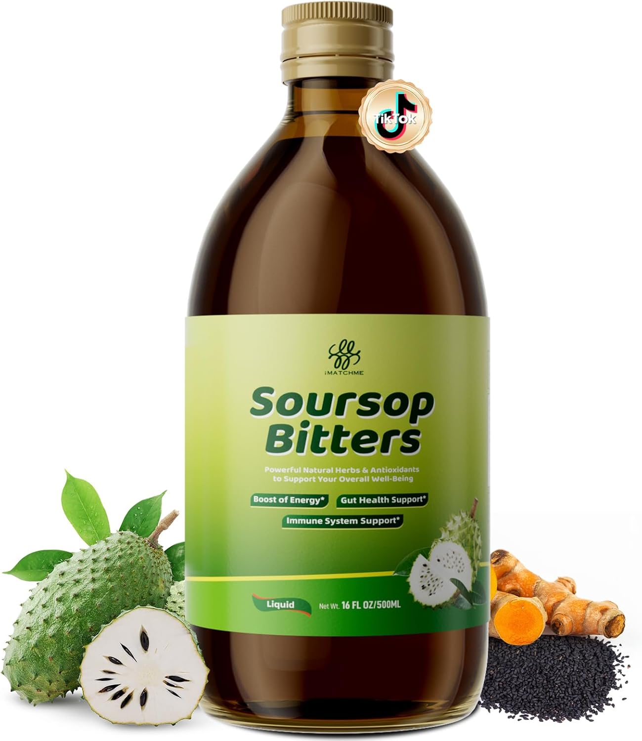 Soursop Bitters Liquid, Pure 15-Herb Guanabana Tea with