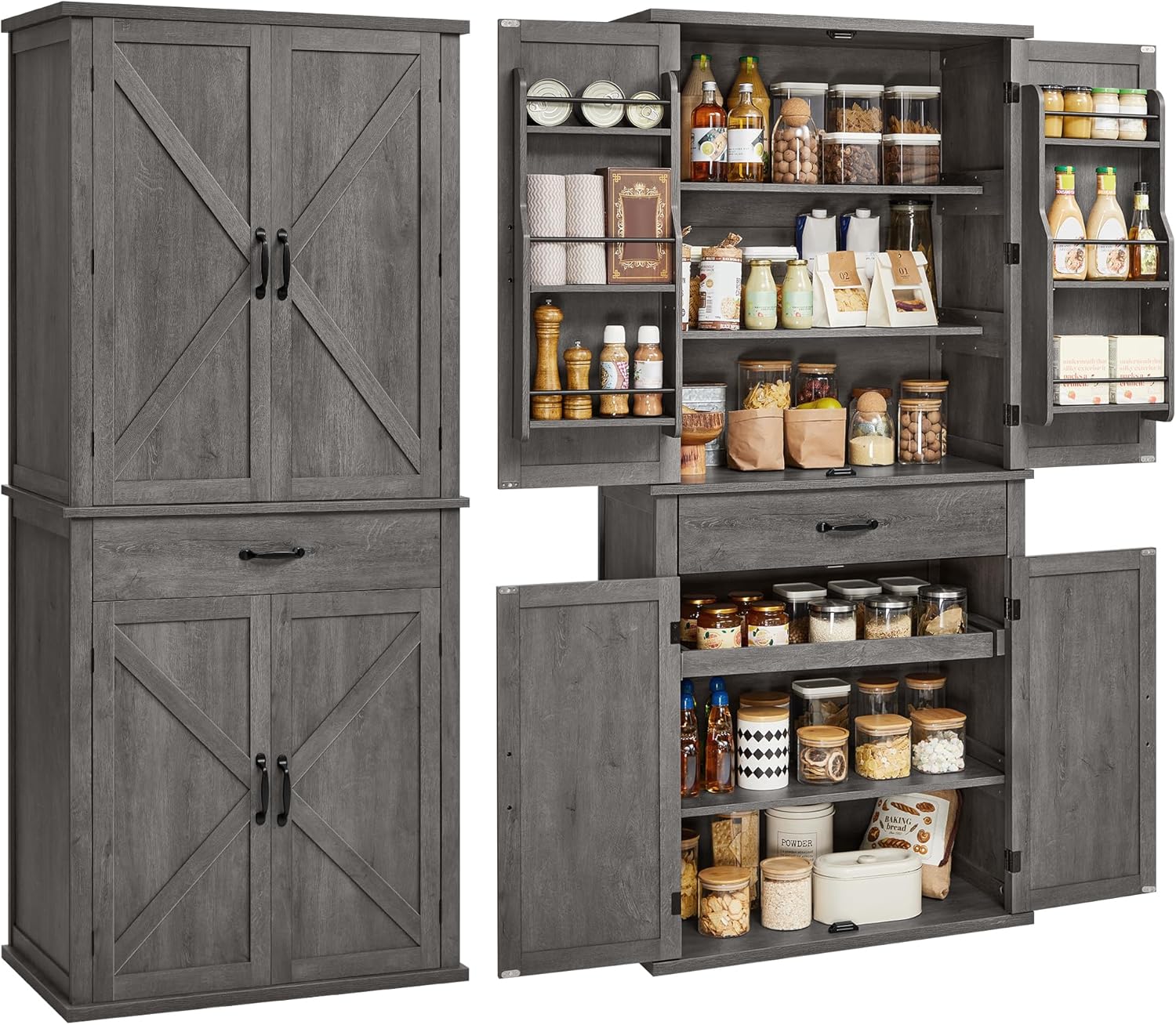 VASAGLE LIRY Collection - Pantry Cabinet, 70.3-Inch Tall