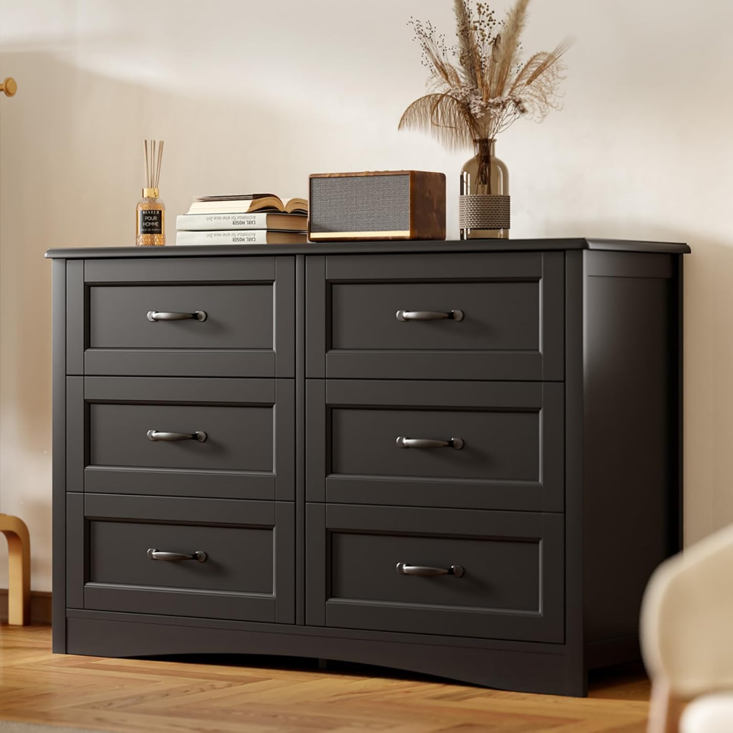Gizoon 6 Drawer Dresser for Bedroom，47'' Larger Chest