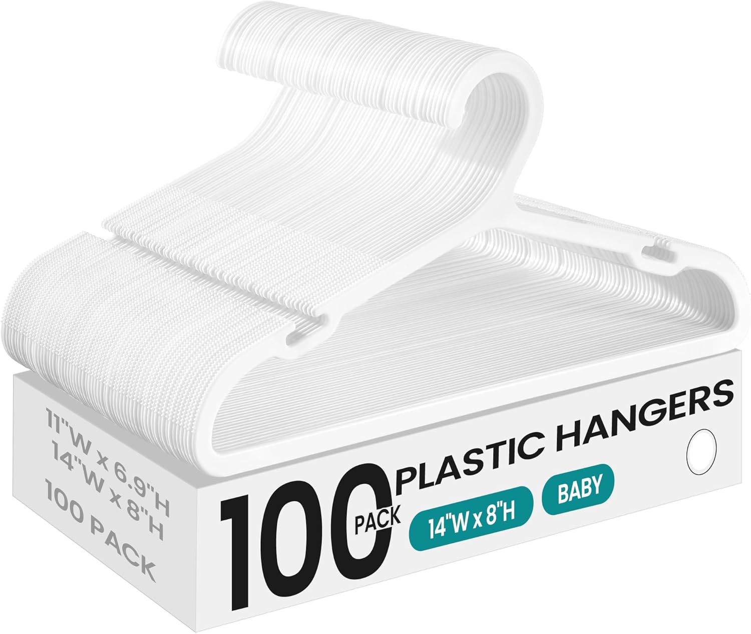 SONGMICS Kids Hangers 100 Pack, Plastic Baby Hangers