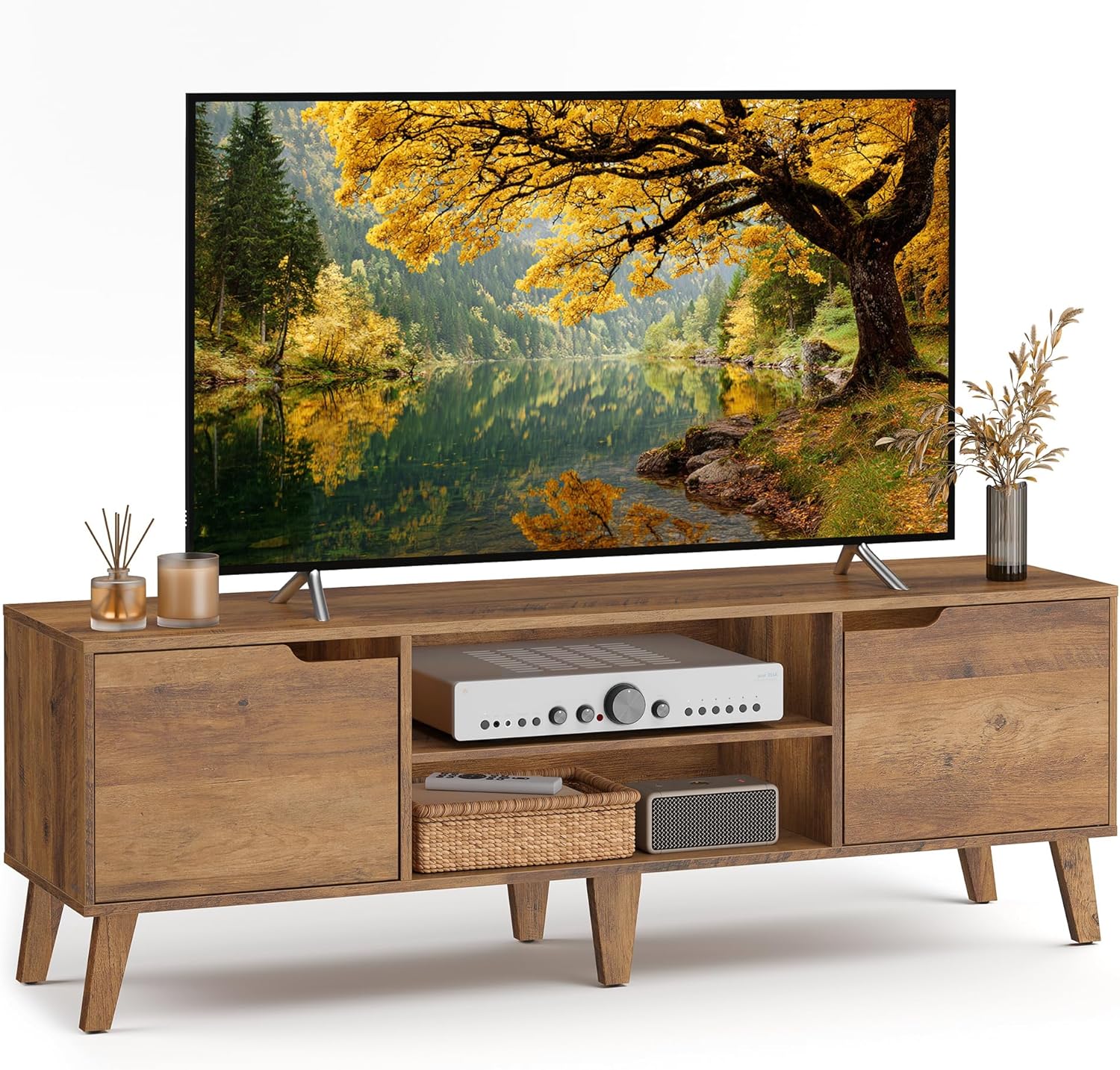 VASAGLE TV Stand for 65-Inch TVs, Entertainment Center