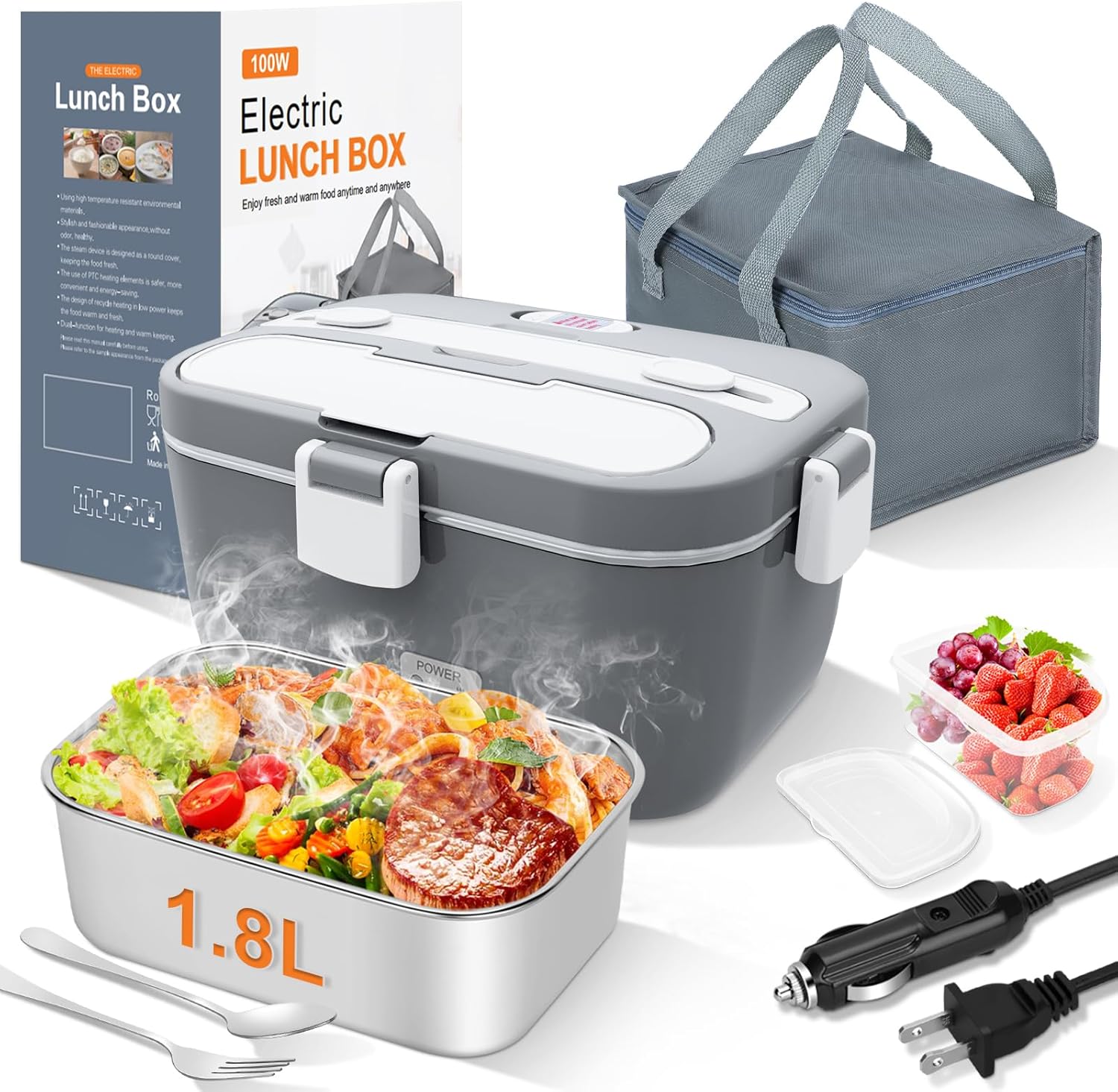 DUPASU Electric Lunch Box Food Warmer: 100W Heated