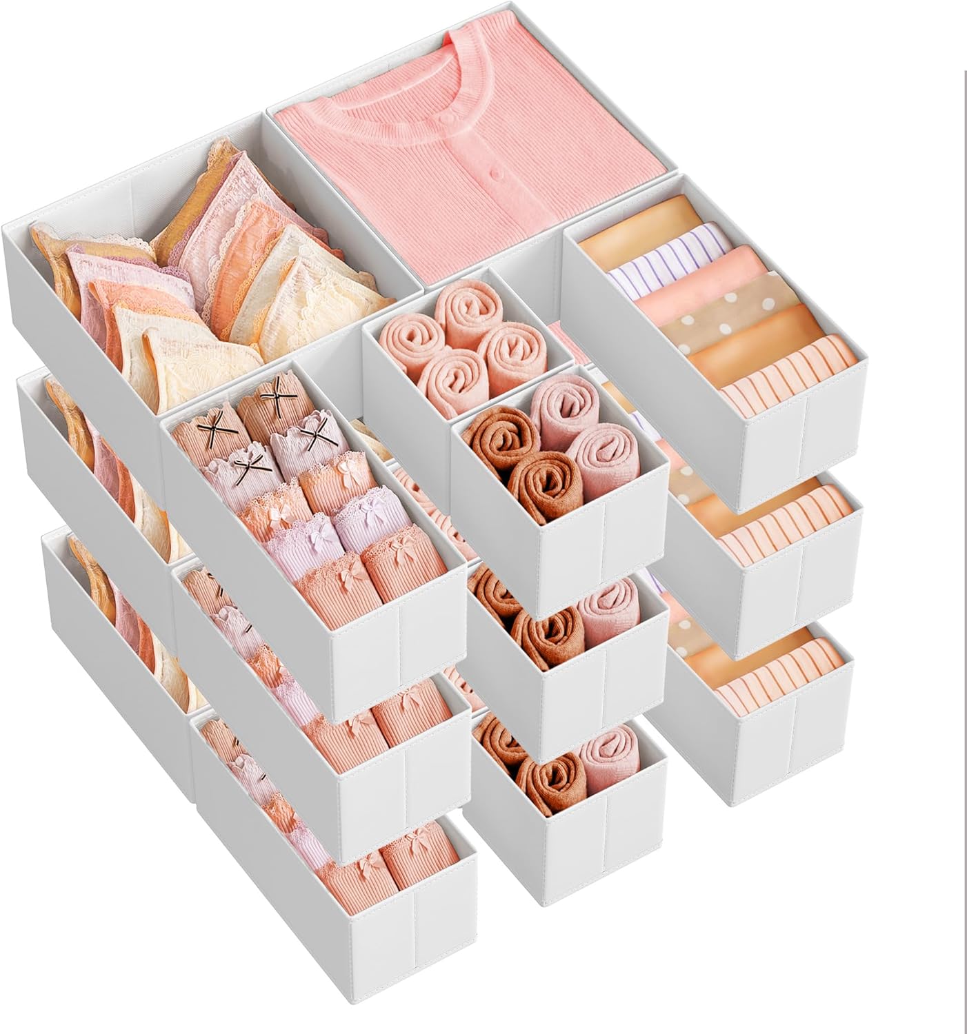 SONGMICS Drawer Organizers, Dresser Divider Organizers, Set of