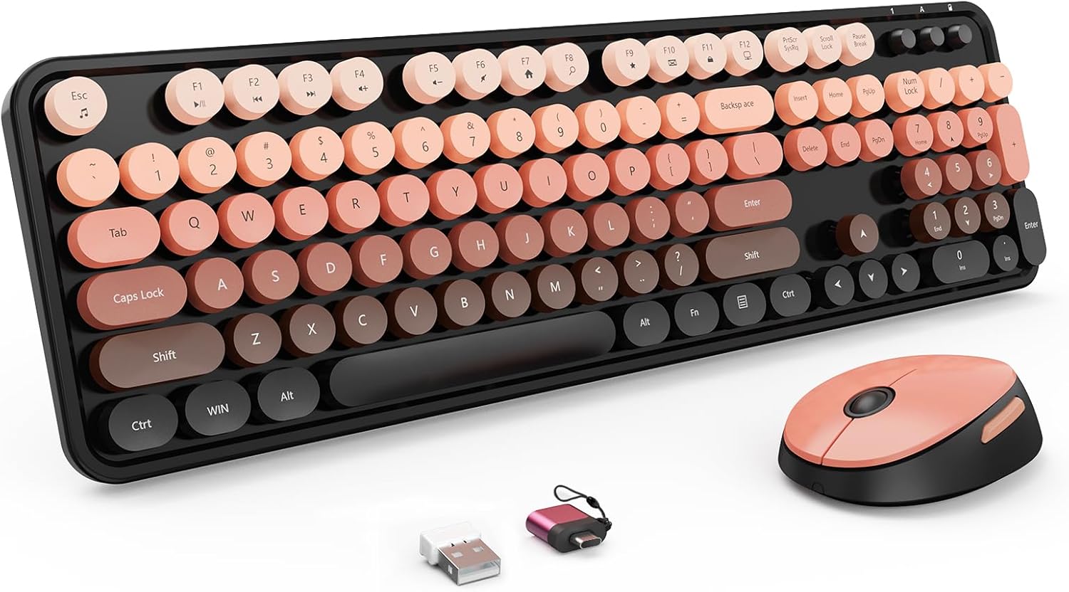 Nowlike Wireless Keyboard and Mouse Combo, Retro Typewriter