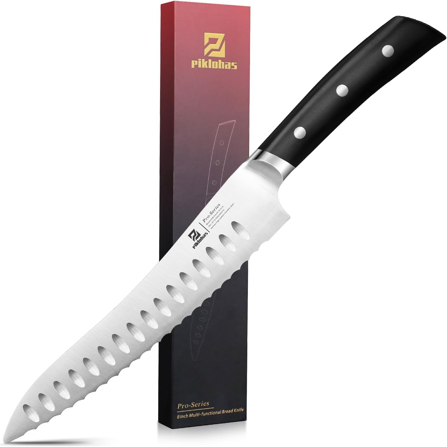 Piklohas Resharpenable Bread Knife for Homemade Bread, 8