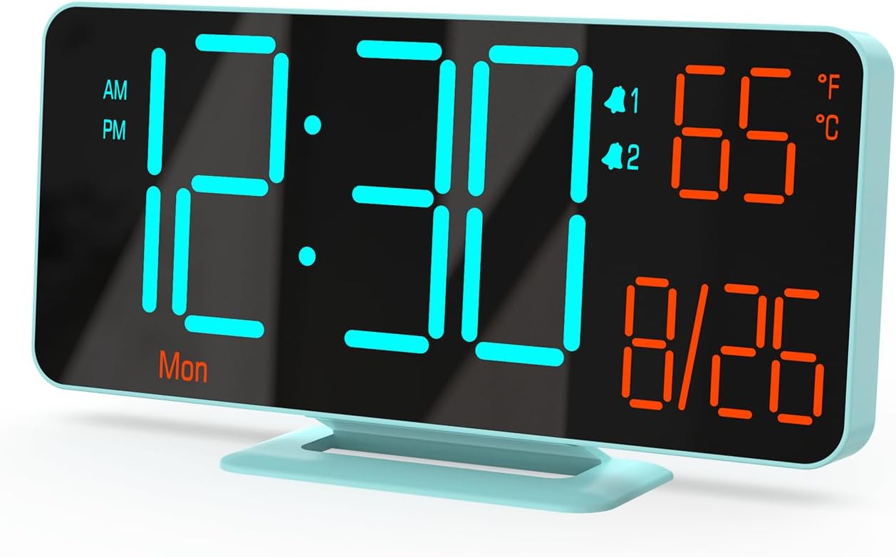 KOSUMOSU Alarm Clocks for Bedrooms, 6.7in Digital Clock,