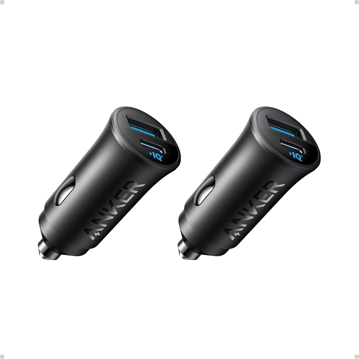 Anker USB-C Car Charger, 2-Pack 30W 2-Port Type-C