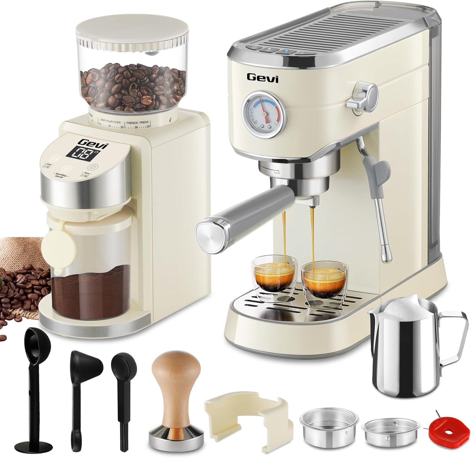 Gevi Espresso Machine 20 Bar with Grinder, Professional