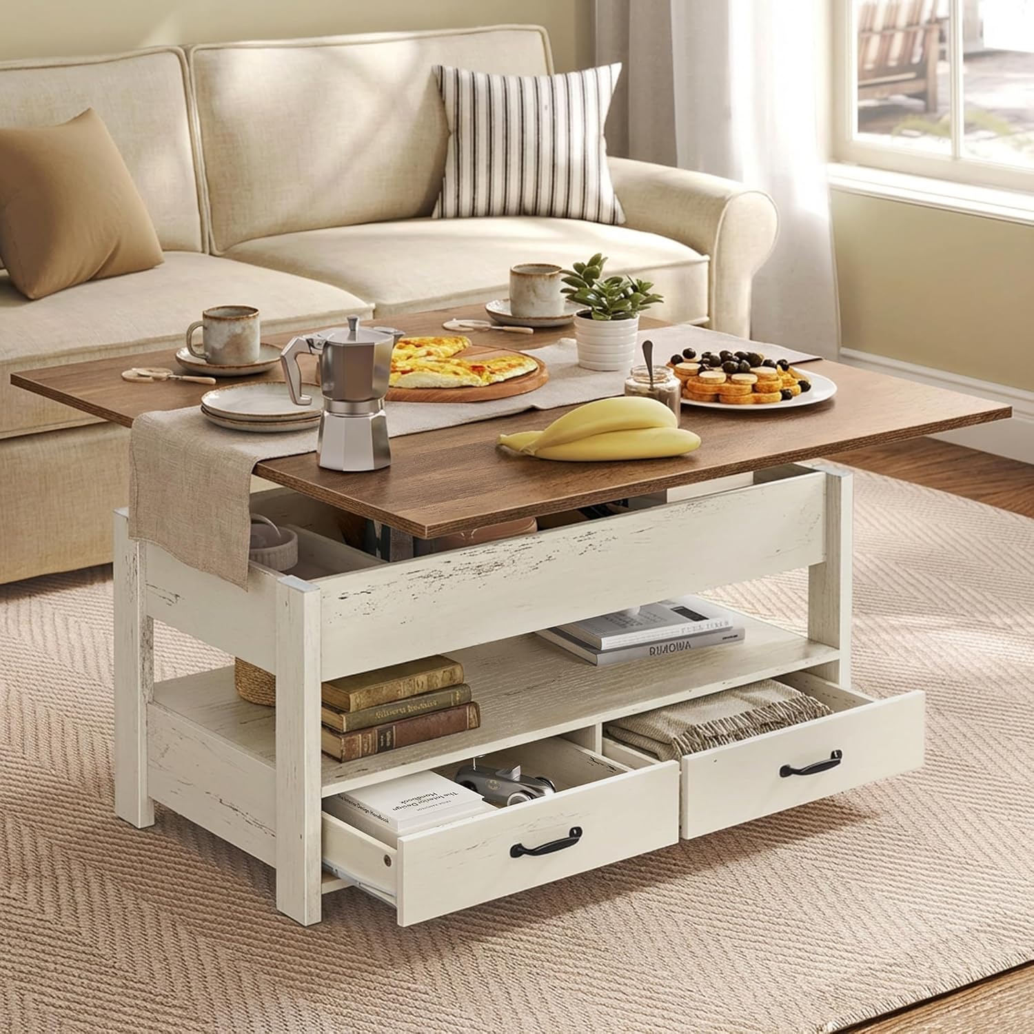 VASAGLE Coffee Table Lift Top, 3 in 1