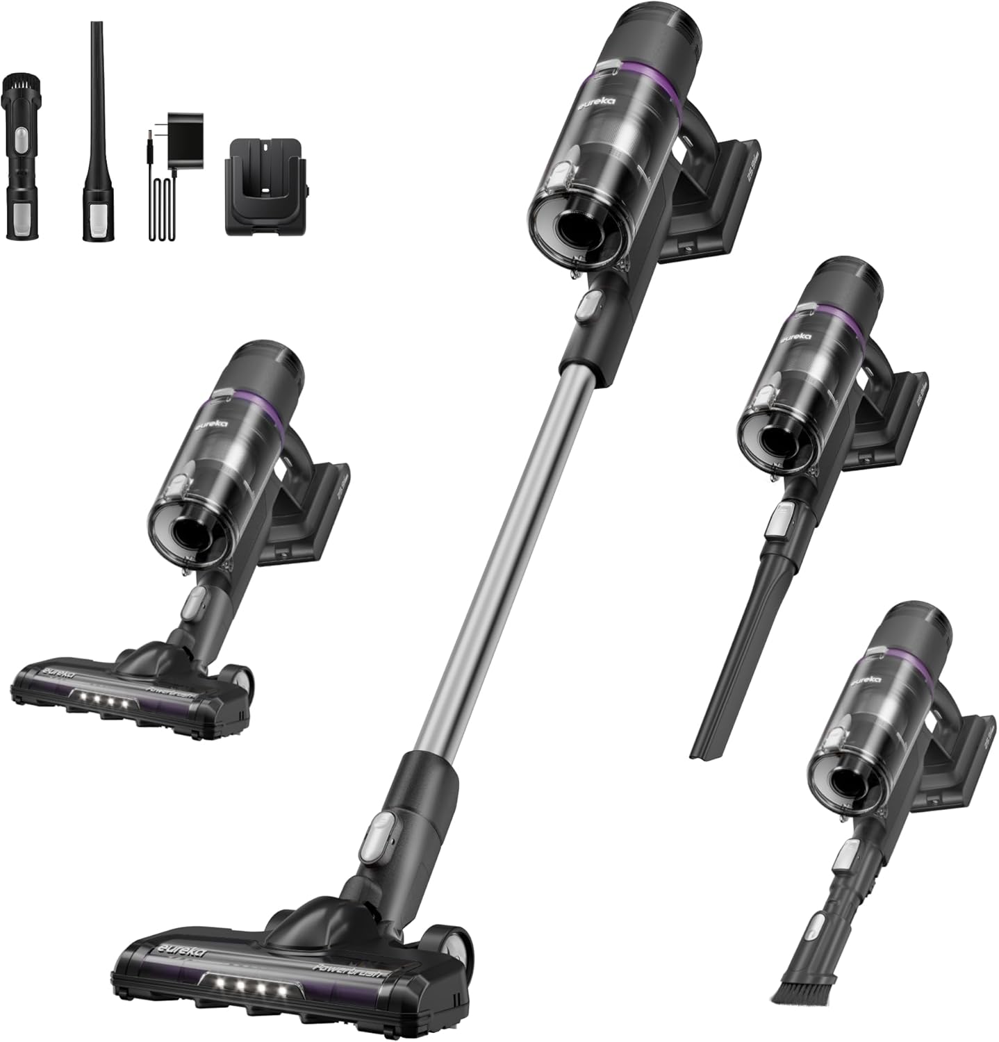 Eureka ReactiClean 410 Cordless Vacuum, 20.3kPa Powerful Suction,