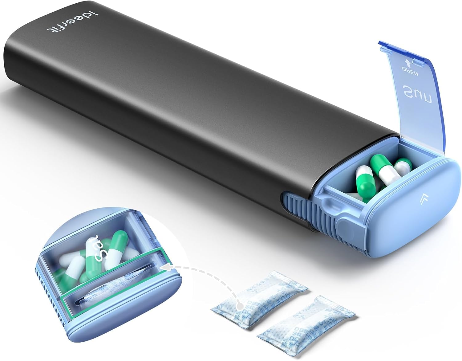 Ideerfit Weekly Pill Organizer 7 Day, Airtight Silicone