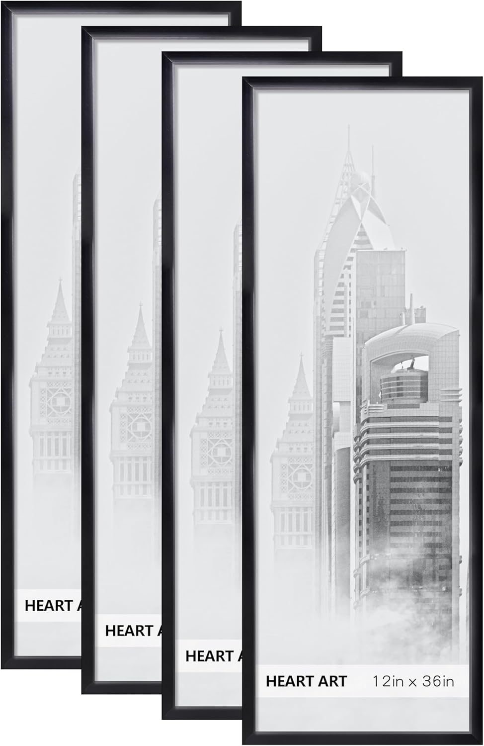HEART ART 12x36 Frames Set of 4,Picture Frames