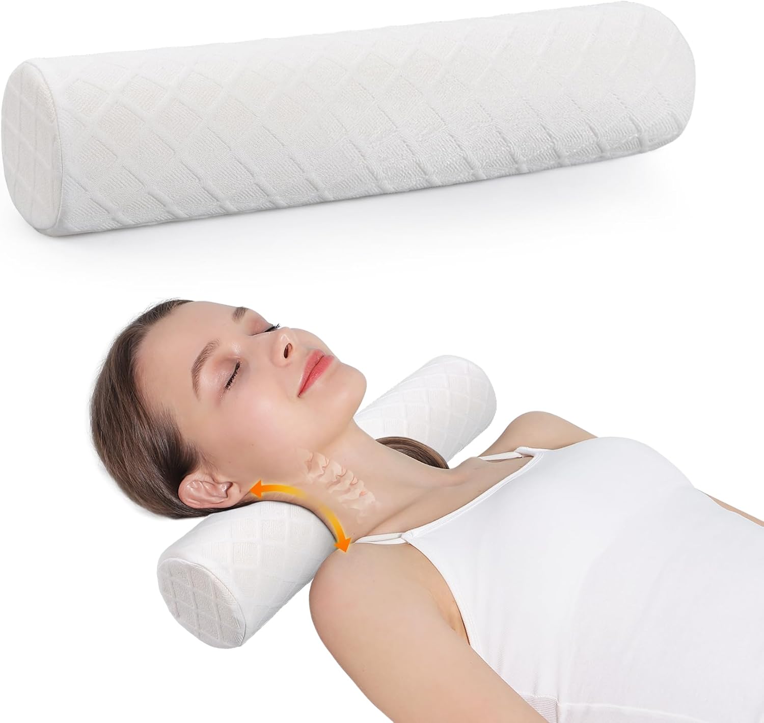 Cozyhealth Cervical Roll Pillow, Medium Soft Memory Foam