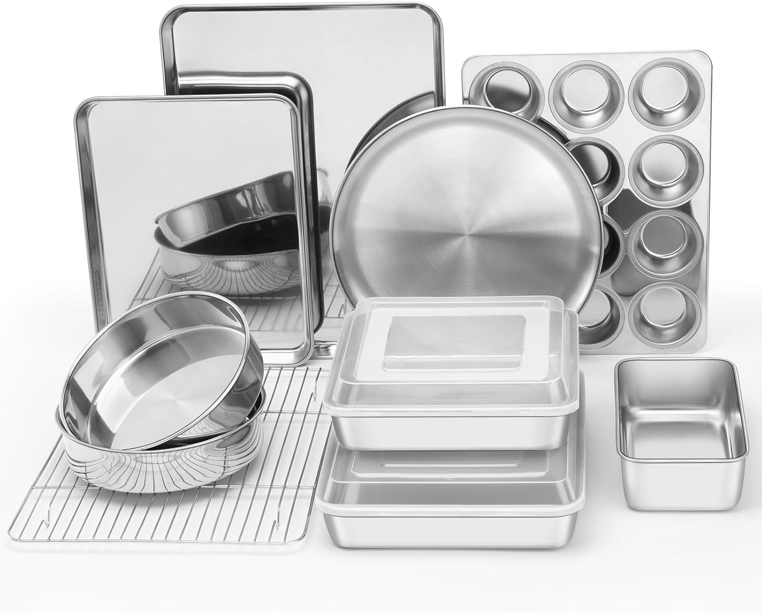 E-far 12-Piece Bakeware Sets, Stainless Steel Baking Pan